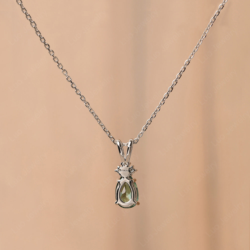 Teardrop Green Sapphire Necklace Rose Gold | LUO