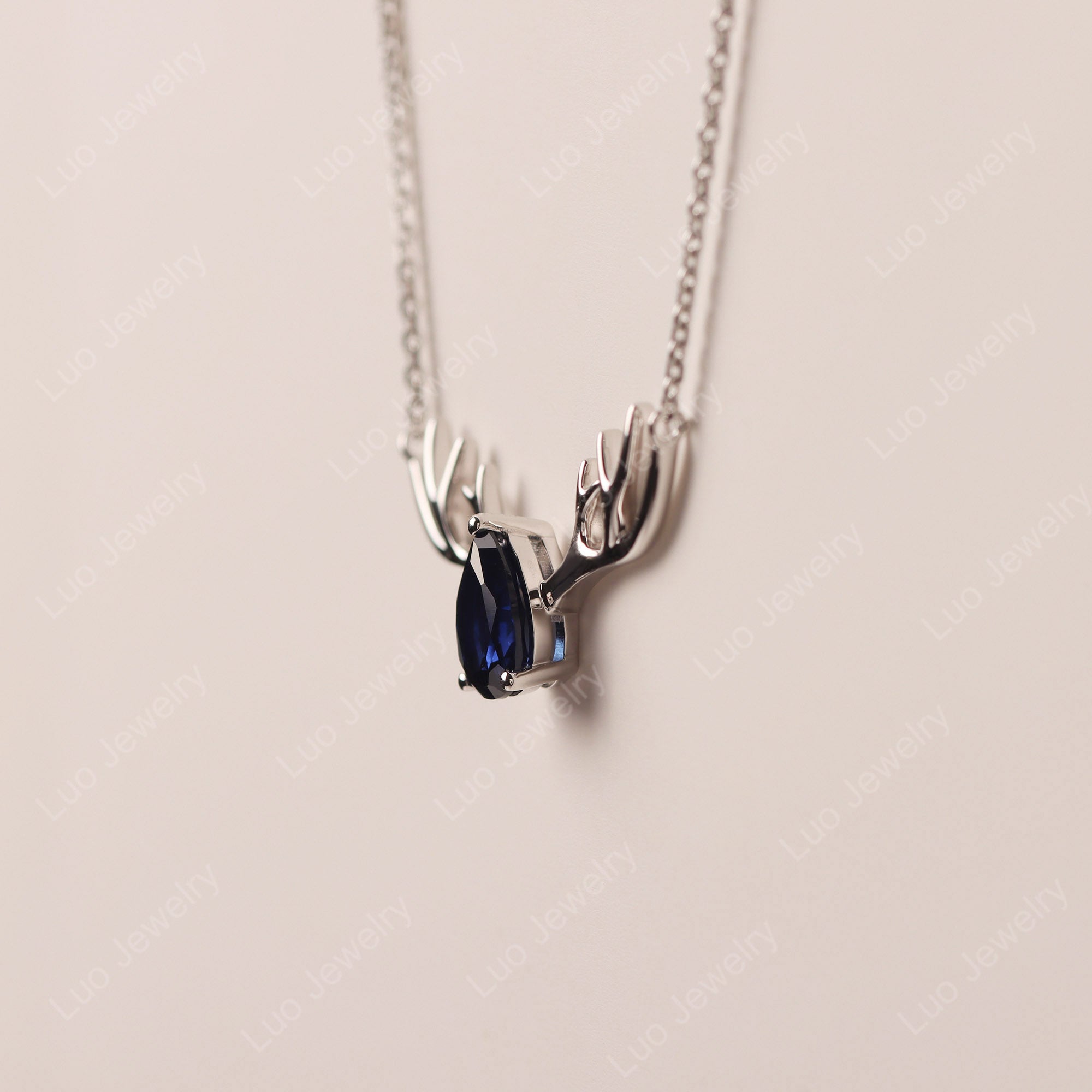 Pear Lab Sapphire Antler Necklace