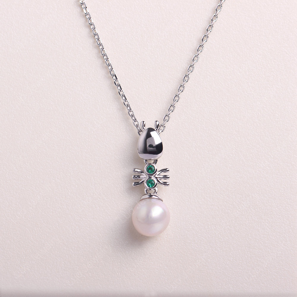 Emerald and Pearl Necklace