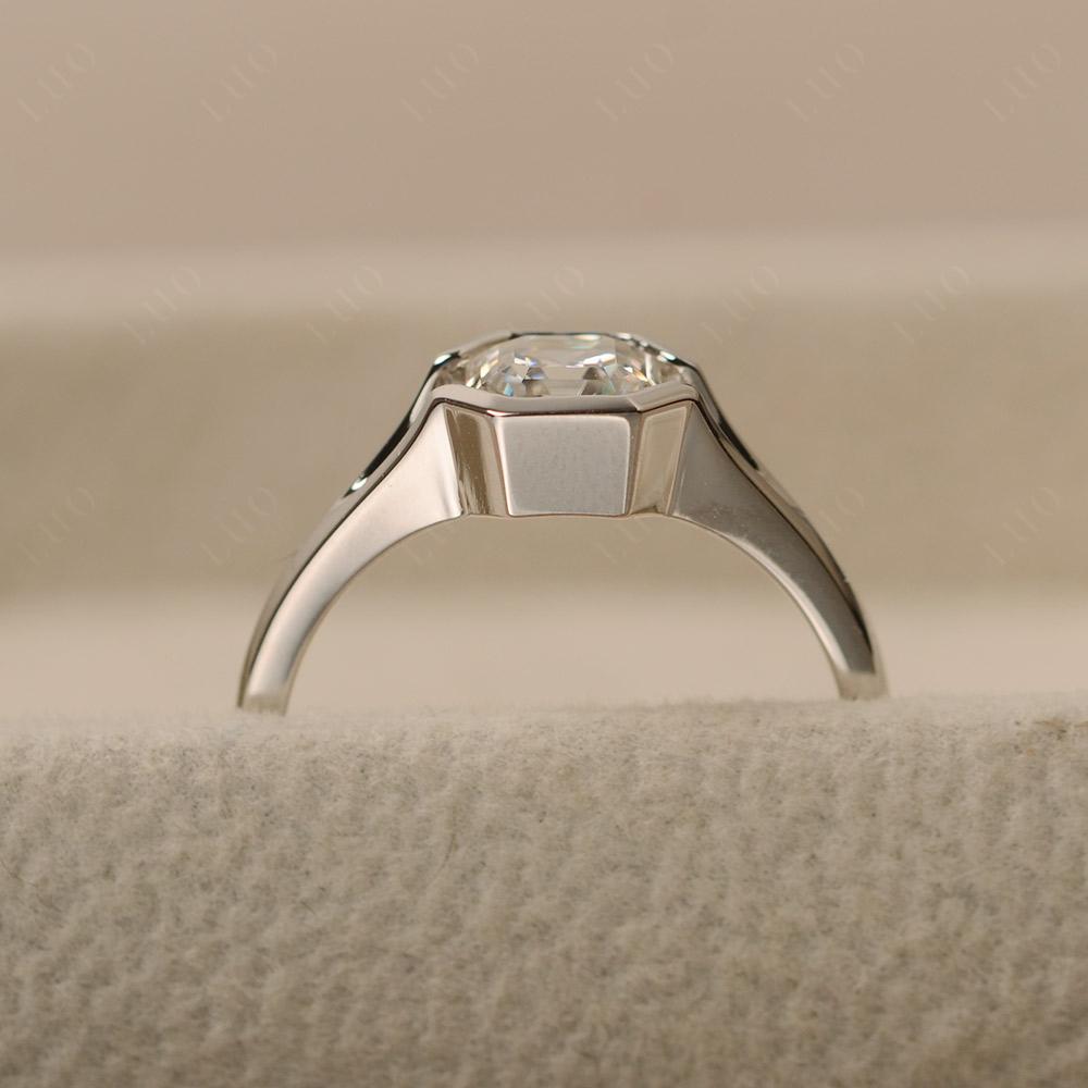 Asscher Cut Moissanite Solitaire Promise Ring - LUO Jewelry