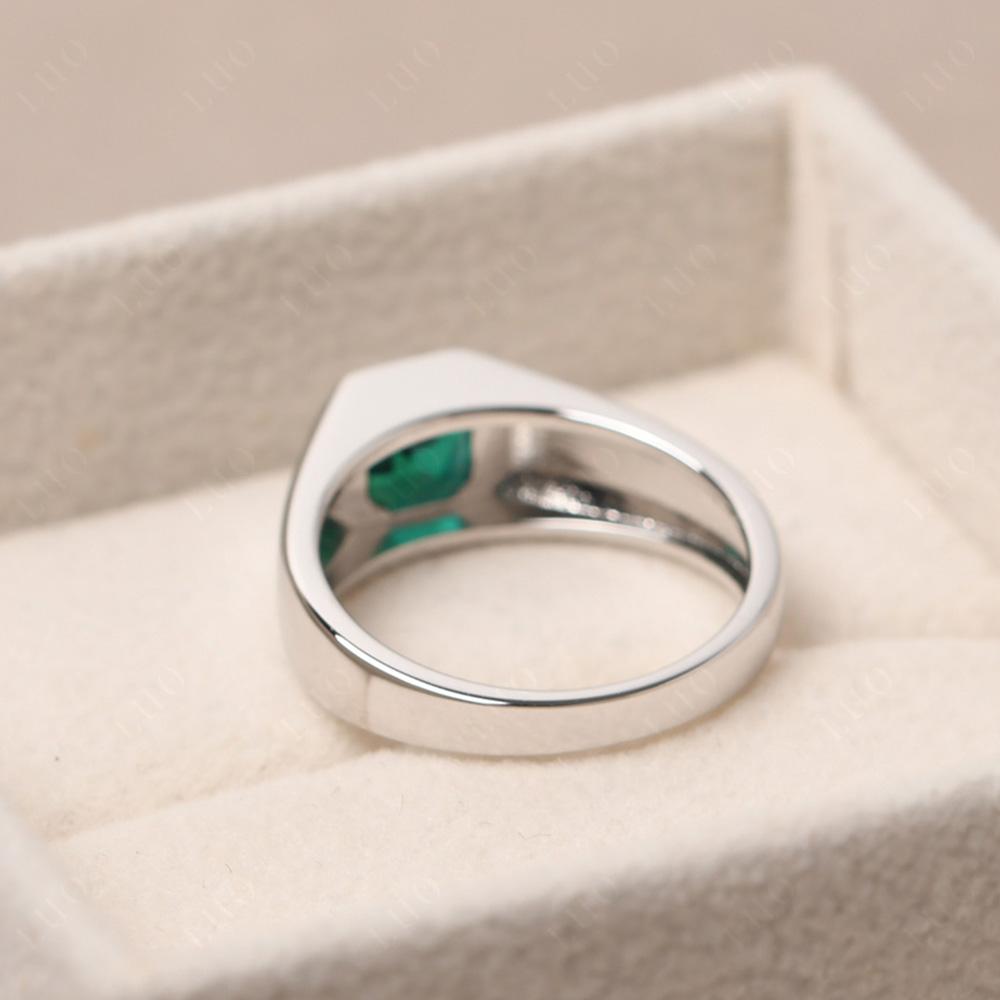 Wide Band Asscher Cut Emerald Ring - LUO Jewelry