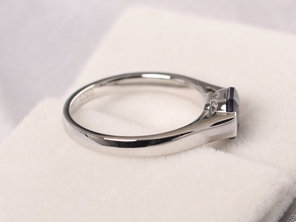 Asscher Cut Alexandrite Solitaire Ring - LUO Jewelry