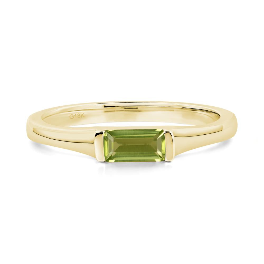 Peridot Band Ring East West Baguette Ring - LUO Jewelry #metal_18k yellow gold