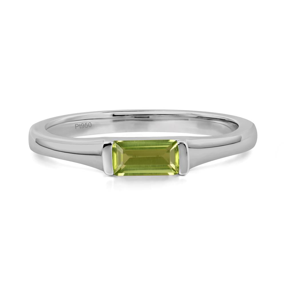 Peridot Band Ring East West Baguette Ring - LUO Jewelry #metal_platinum