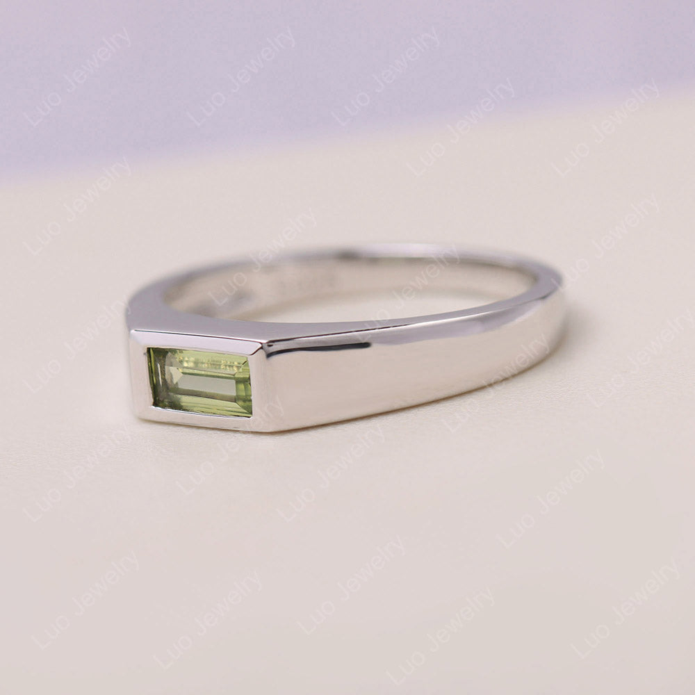 Peridot Baguette Bezel Ring