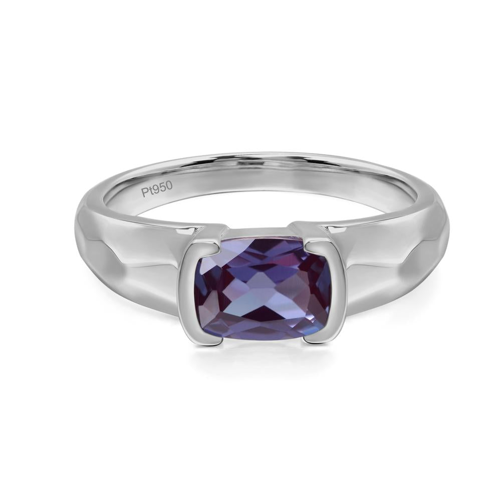 Elongated Cushion Alexandrite Engagement Ring - LUO Jewelry #metal_platinum