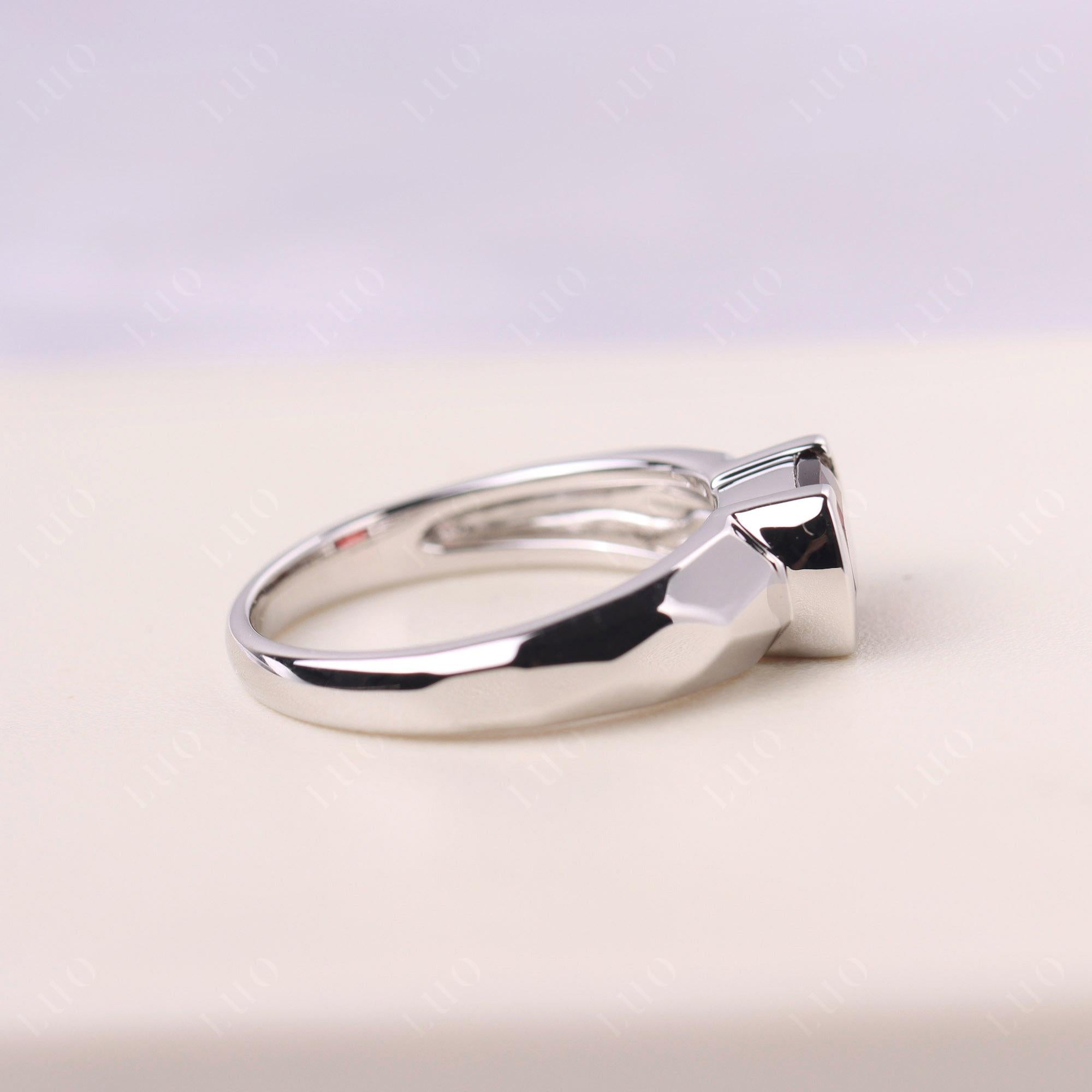 Elongated Cushion Garnet Engagement Ring - LUO Jewelry