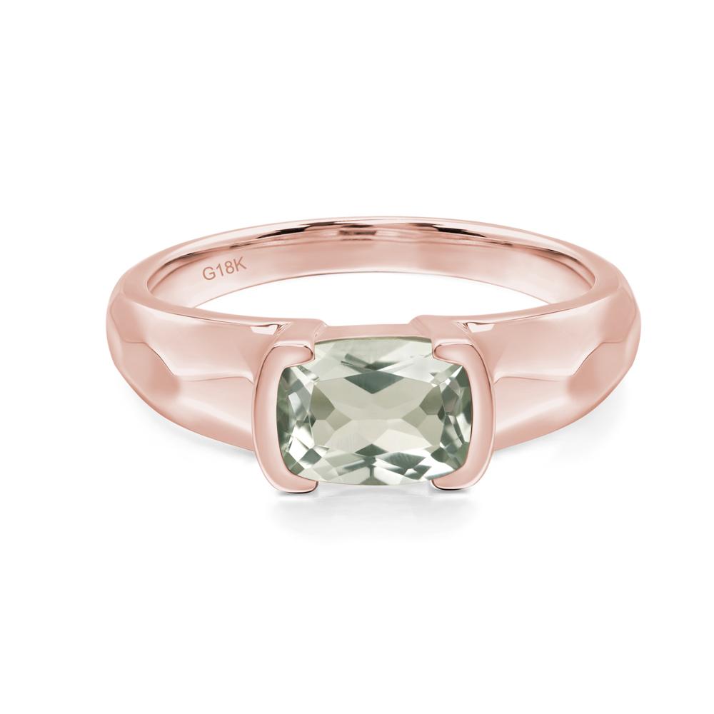 Elongated Cushion Green Amethyst Engagement Ring - LUO Jewelry #metal_18k rose gold
