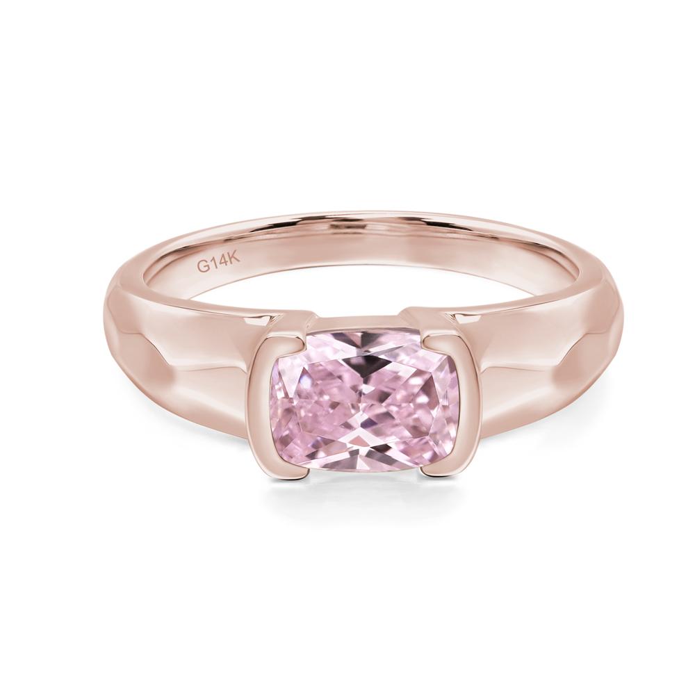 Elongated Cushion Cubic Zirconia Engagement Ring - LUO Jewelry #metal_14k rose gold