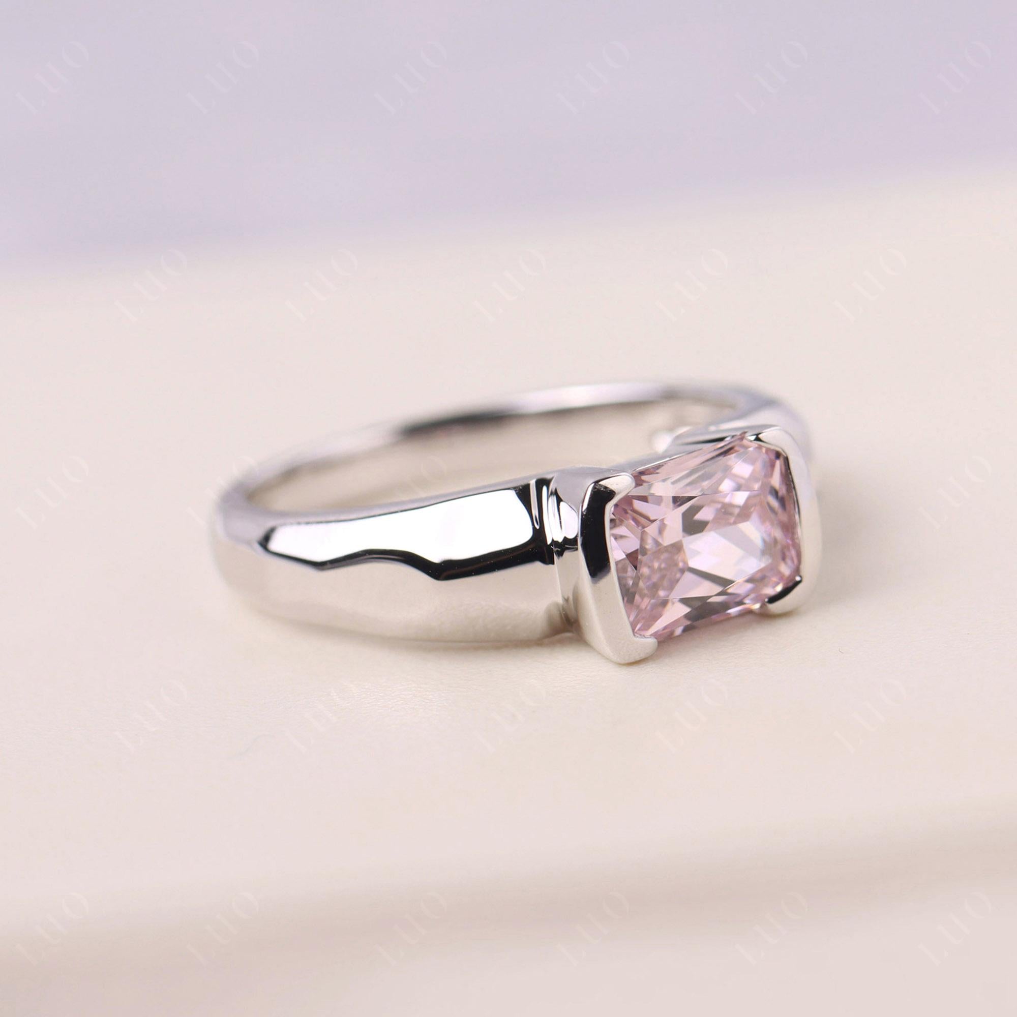 Elongated Cushion Cubic Zirconia Engagement Ring - LUO Jewelry
