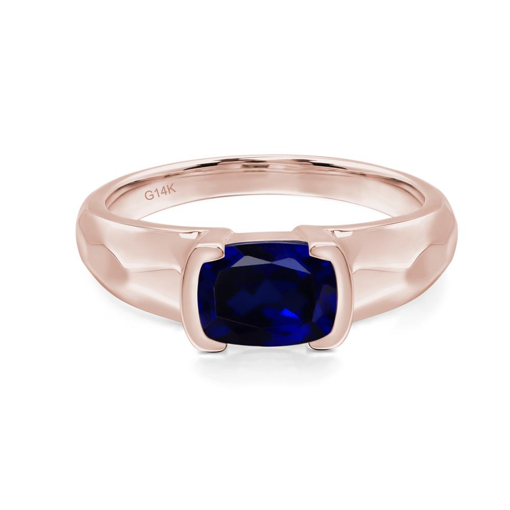 Elongated Cushion Sapphire Engagement Ring - LUO Jewelry #metal_14k rose gold