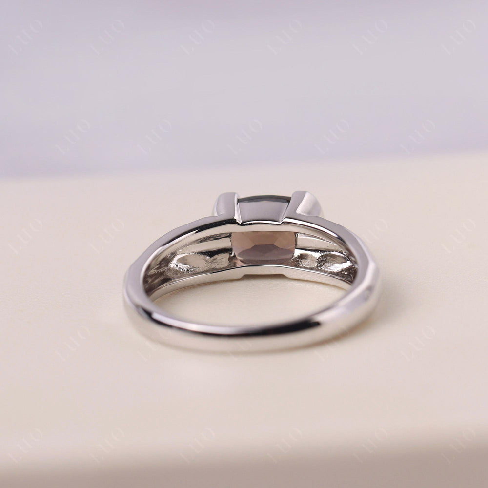Elongated Cushion Cut Smoky Quartz Engagement Ring