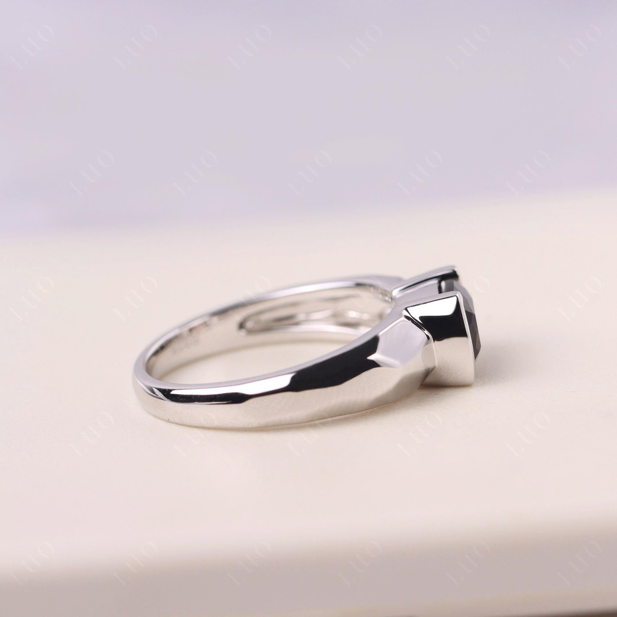 Elongated Cushion Smoky Quartz Engagement Ring - LUO Jewelry