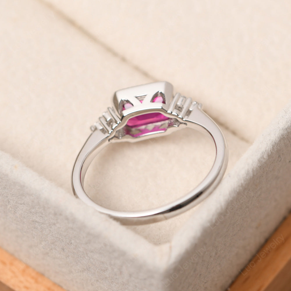 Vintage Horizontal Bezel Set Ruby Ring - LUO Jewelry