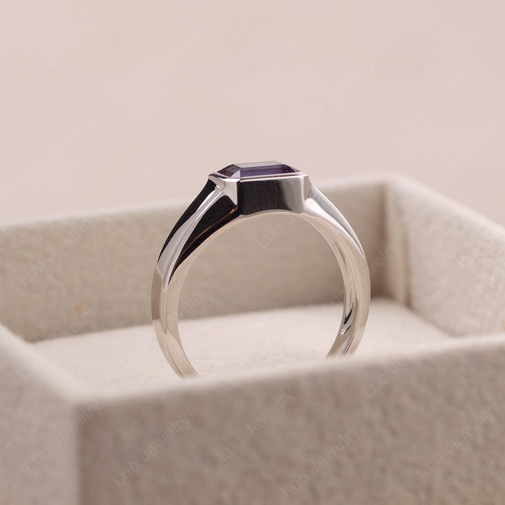 East West Alexandrite Bezel Rings - LUO Jewelry