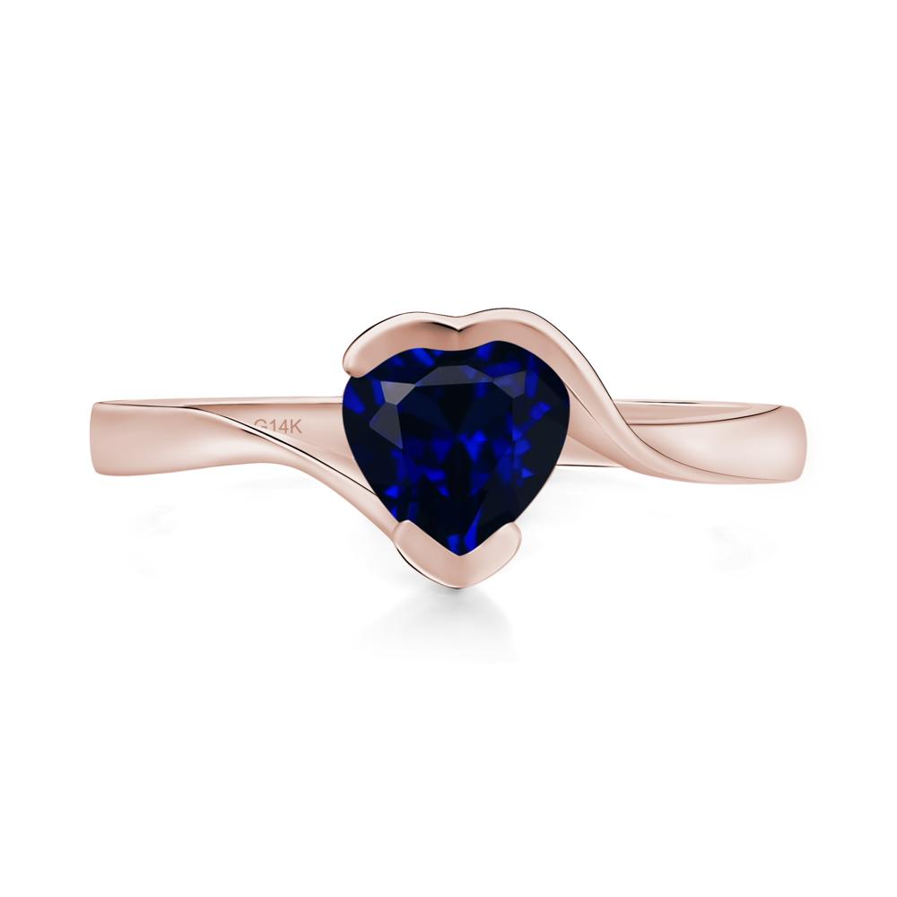 Heart Sapphire Solitaire Engagement Ring - LUO Jewelry #metal_14k rose gold