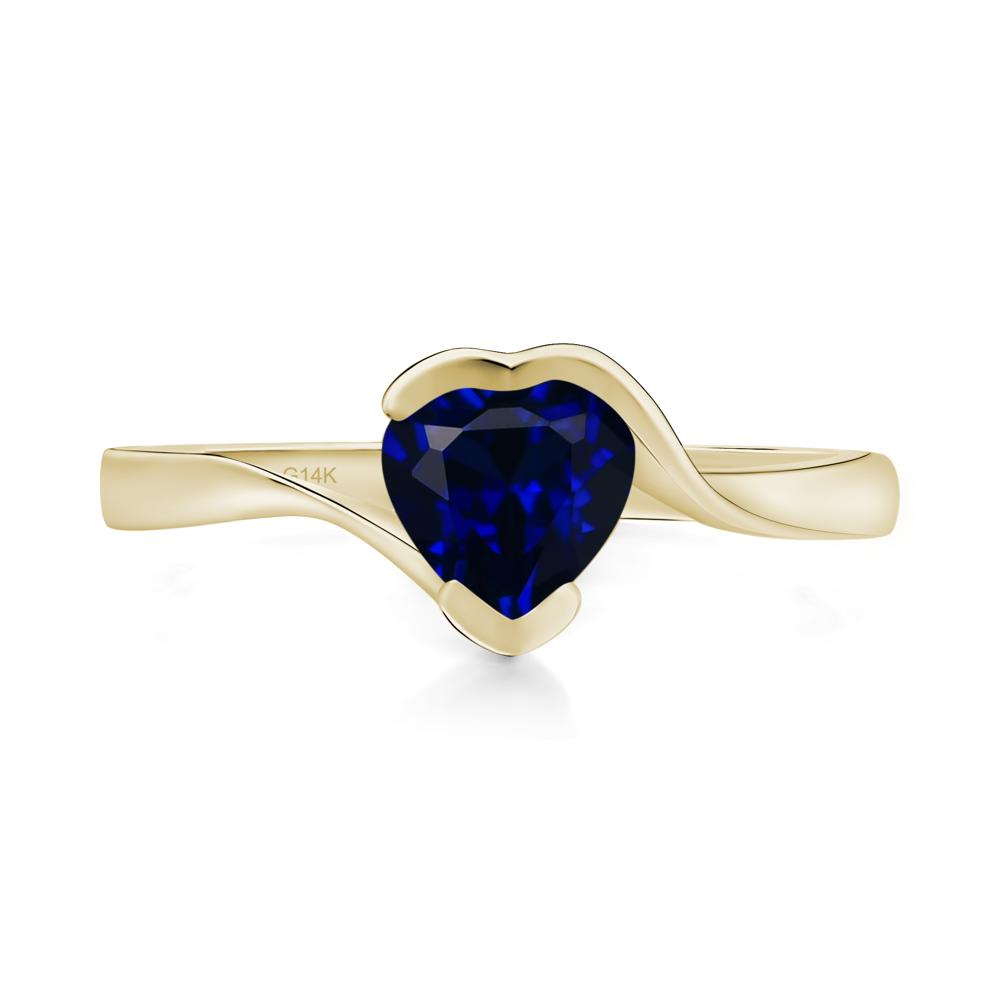 Heart Sapphire Solitaire Engagement Ring - LUO Jewelry #metal_14k yellow gold