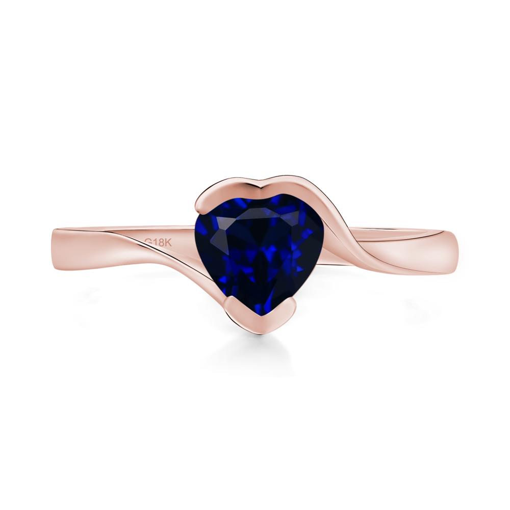 Heart Sapphire Solitaire Engagement Ring - LUO Jewelry #metal_18k rose gold