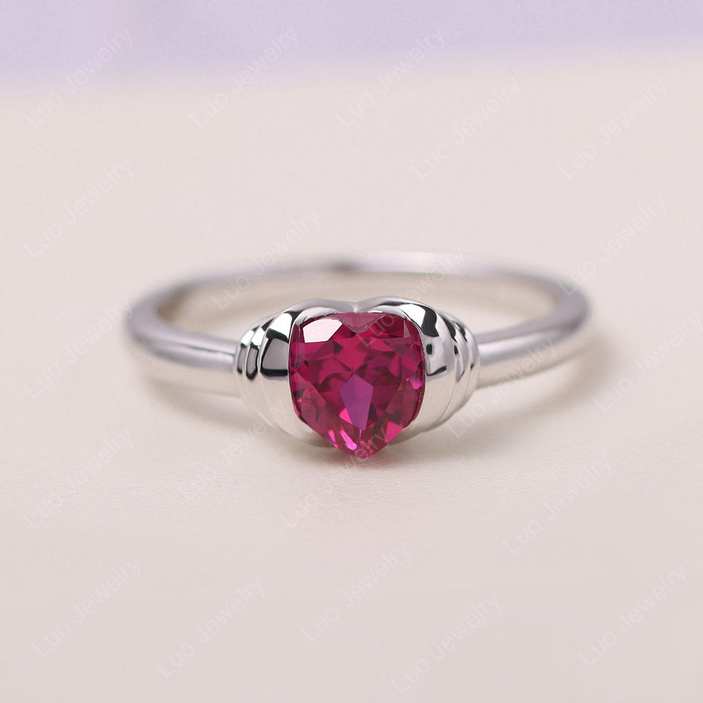 Heart Cut Ruby Coil Ring