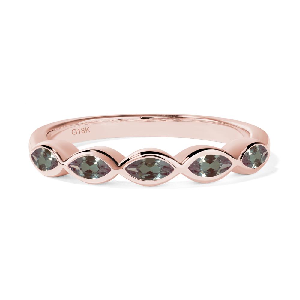 5 Stone Alexandrite Marquise Eternity Ring - LUO Jewelry #metal_18k rose gold