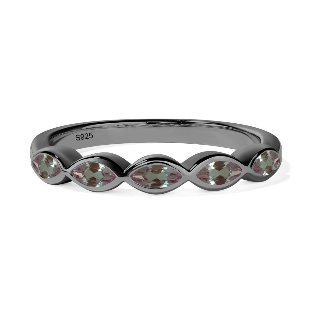 5 Stone Alexandrite Marquise Eternity Ring - LUO Jewelry #metal_black finish sterling silver