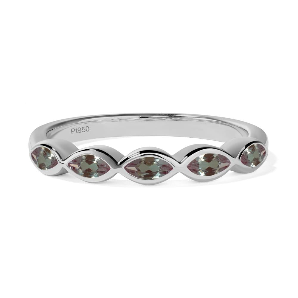5 Stone Alexandrite Marquise Eternity Ring - LUO Jewelry #metal_platinum