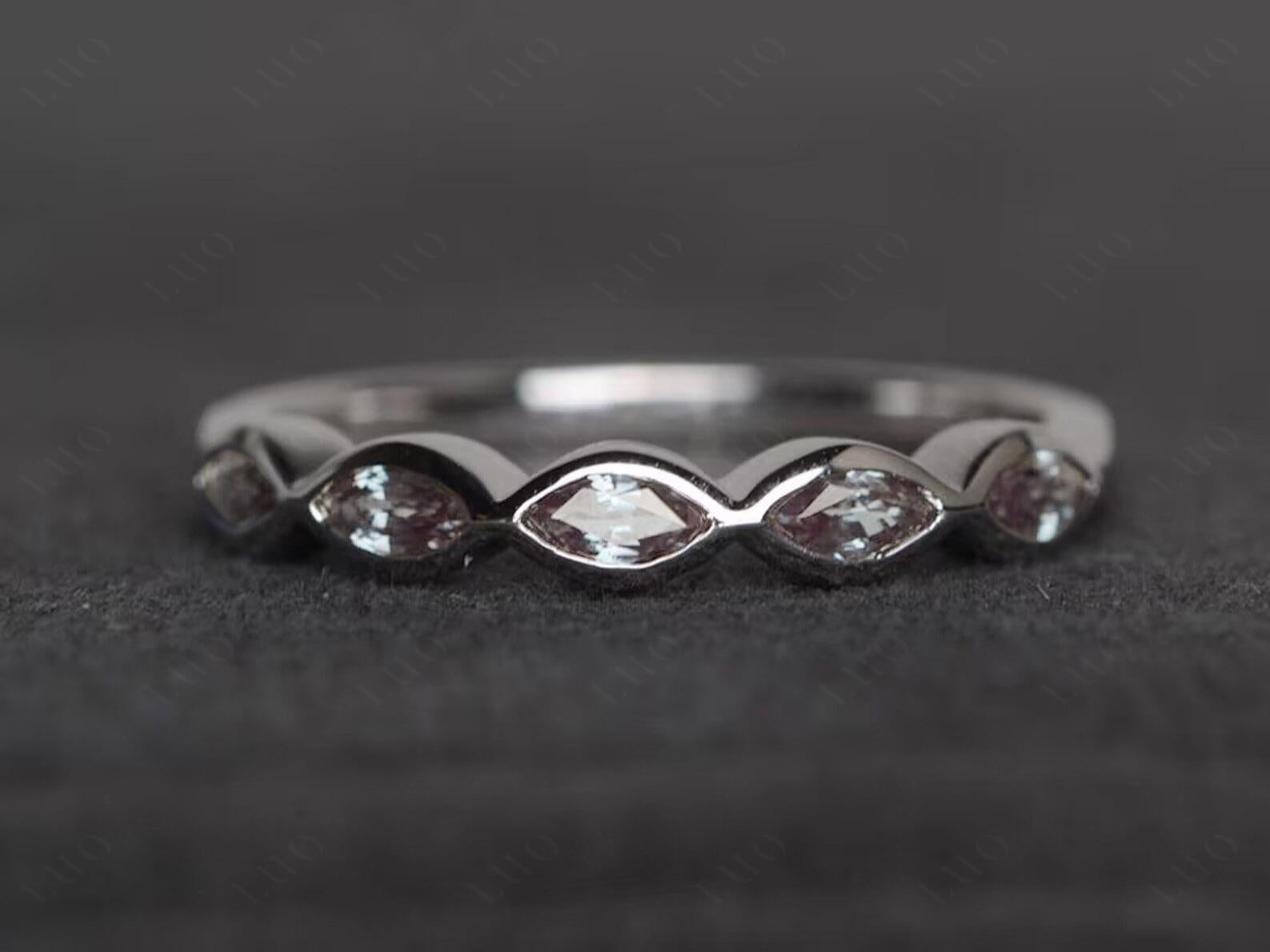 5 Stone Alexandrite Marquise Eternity Ring - LUO Jewelry