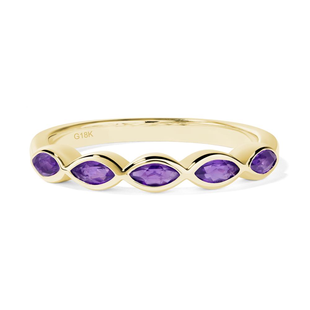 5 Stone Amethyst Marquise Eternity Ring - LUO Jewelry #metal_18k yellow gold