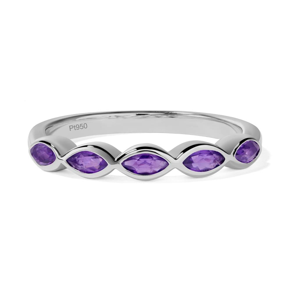 5 Stone Amethyst Marquise Eternity Ring - LUO Jewelry #metal_platinum