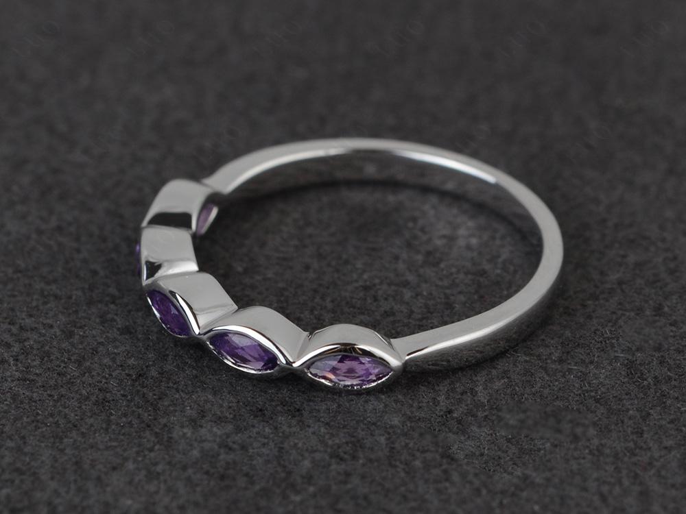 5 Stone Amethyst Band Ring - LUO Jewelry