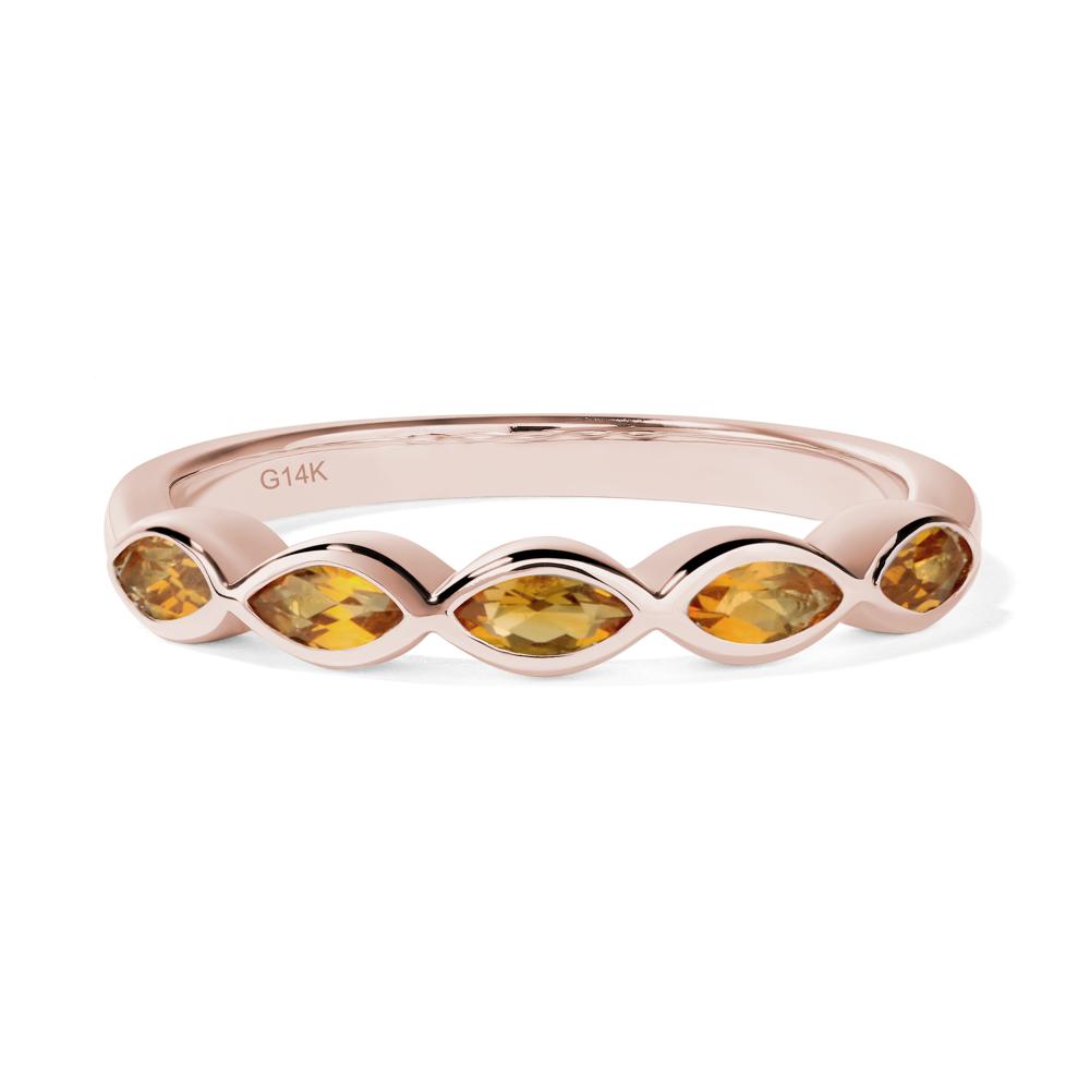 5 Stone Citrine Marquise Eternity Ring - LUO Jewelry #metal_14k rose gold