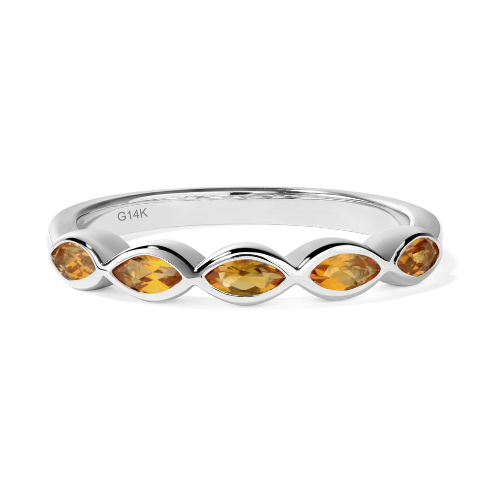 5 Stone Citrine Marquise Eternity Ring - LUO Jewelry #metal_14k white gold