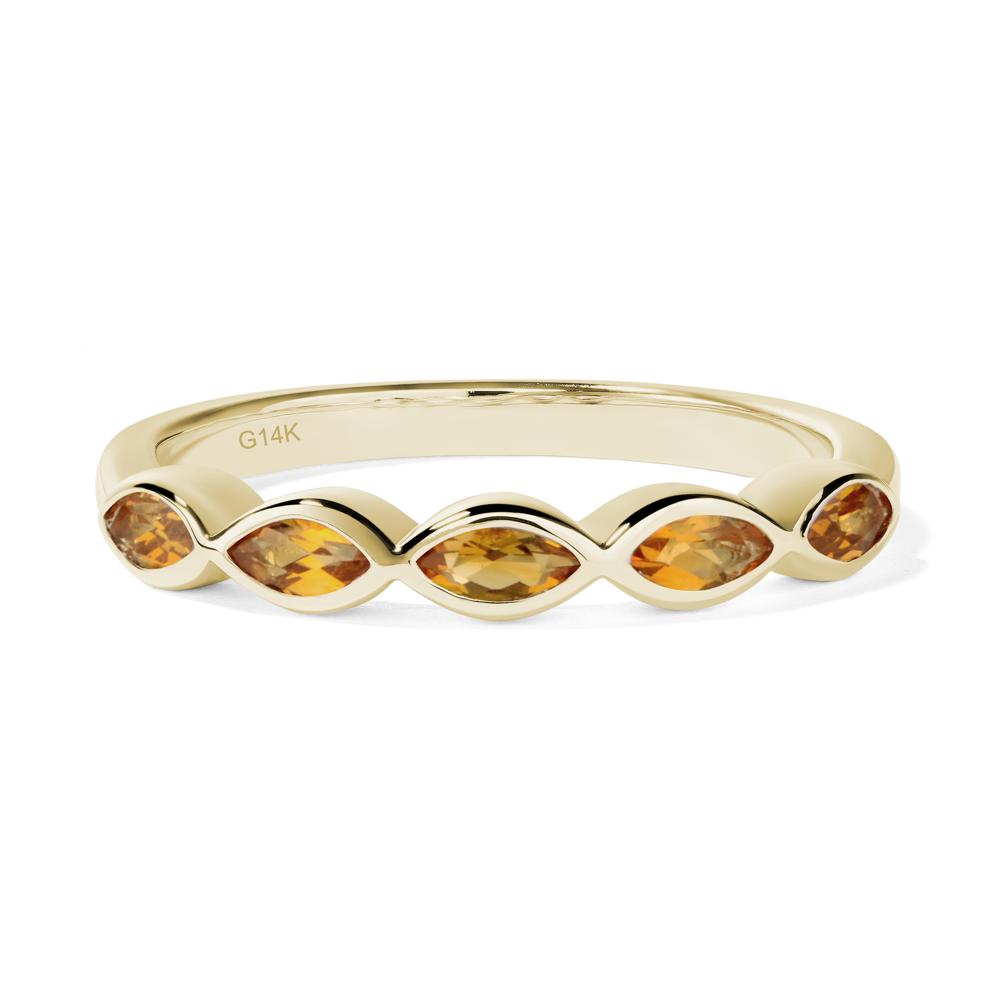 5 Stone Citrine Marquise Eternity Ring - LUO Jewelry #metal_14k yellow gold