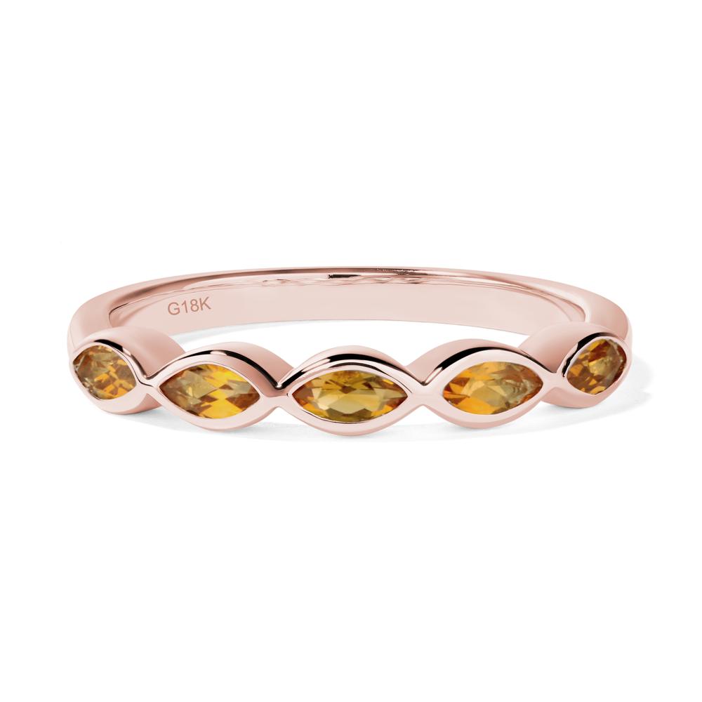5 Stone Citrine Marquise Eternity Ring - LUO Jewelry #metal_18k rose gold