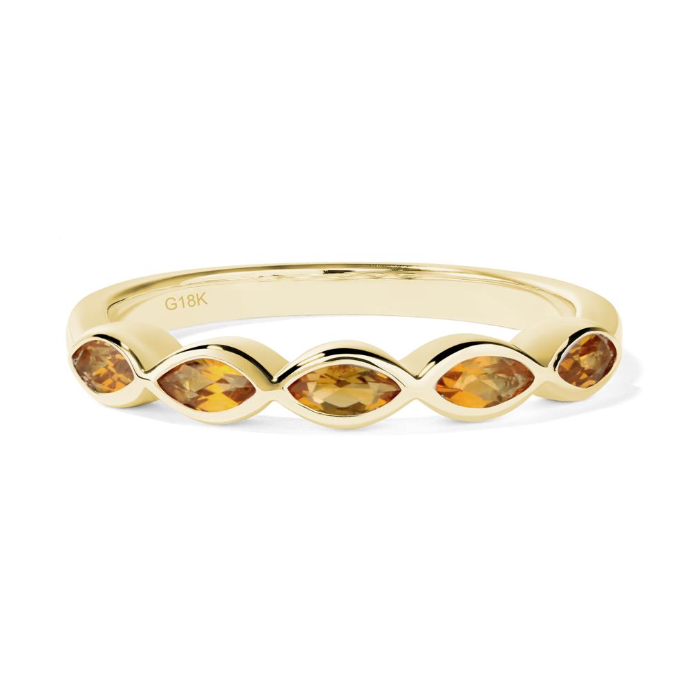 5 Stone Citrine Marquise Eternity Ring - LUO Jewelry #metal_18k yellow gold