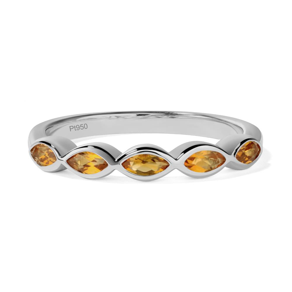 5 Stone Citrine Marquise Eternity Ring - LUO Jewelry #metal_platinum