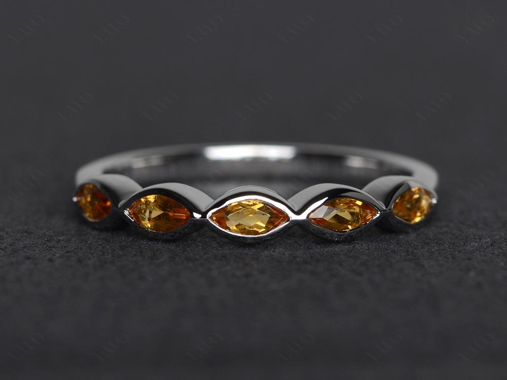 5 Stone Citrine Marquise Eternity Ring - LUO Jewelry