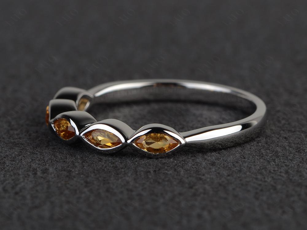5 Stone Citrine Marquise Eternity Ring - LUO Jewelry