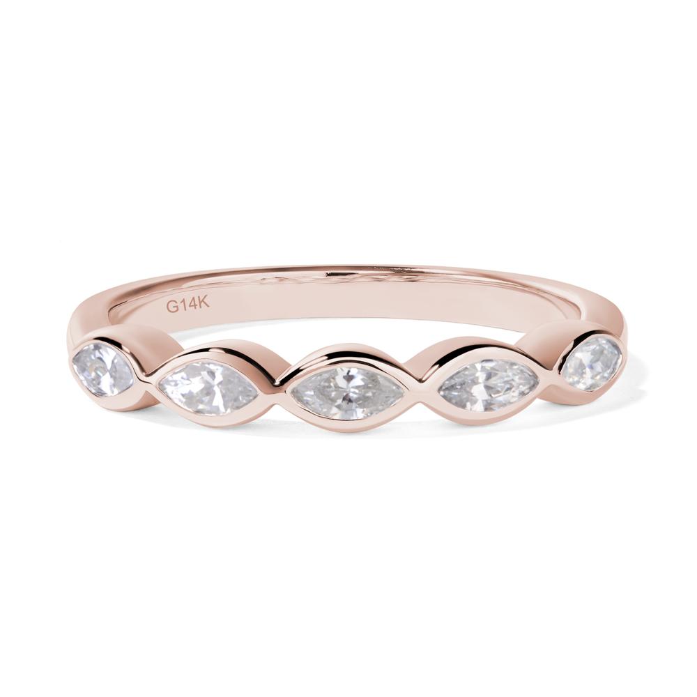 5 Stone Cubic Zirconia Marquise Eternity Ring - LUO Jewelry #metal_14k rose gold