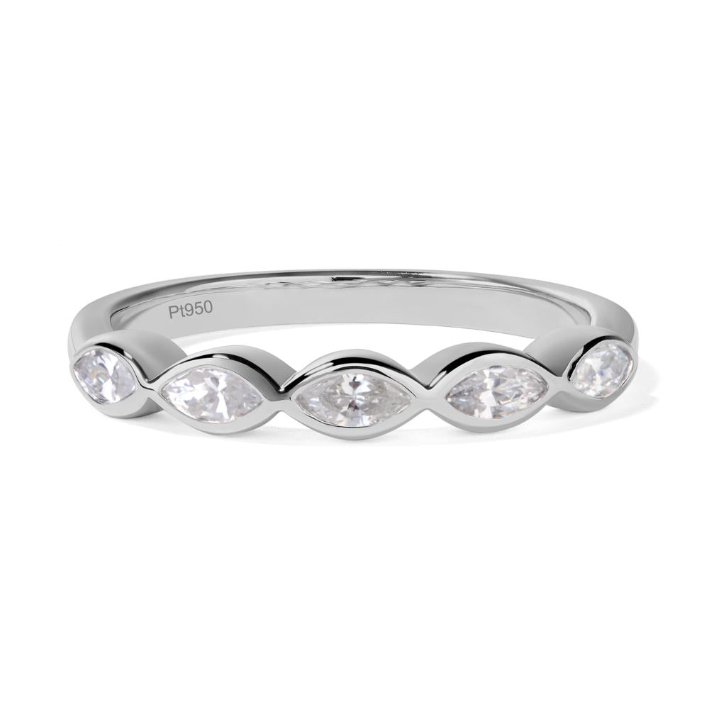 5 Stone Cubic Zirconia Marquise Eternity Ring - LUO Jewelry #metal_platinum