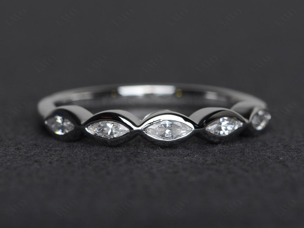 5 Stone Cubic Zirconia Marquise Eternity Ring - LUO Jewelry