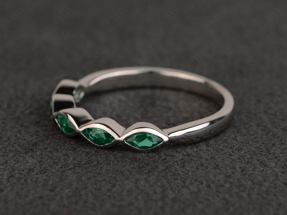 5 Stone Emerald Marquise Eternity Ring - LUO Jewelry