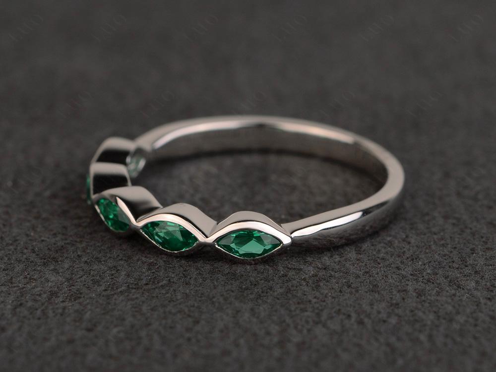 5 Stone Lab Emerald Band Ring - LUO Jewelry