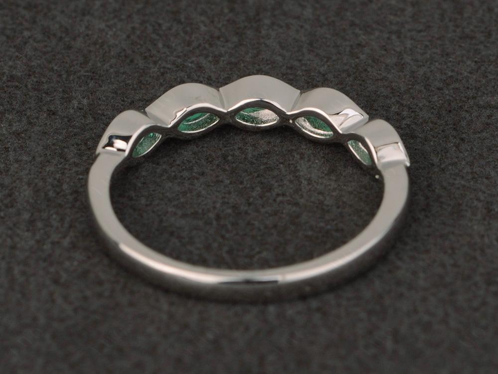 5 Stone Emerald Marquise Eternity Ring - LUO Jewelry