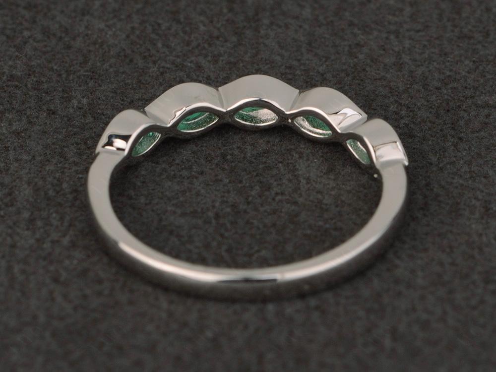 5 Stone Lab Emerald Band Ring - LUO Jewelry