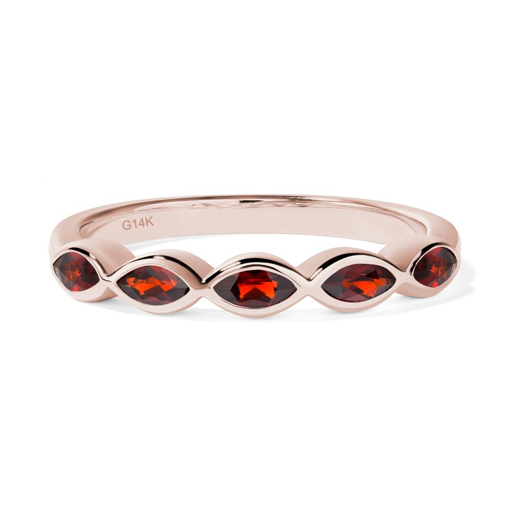 5 Stone Garnet Marquise Eternity Ring - LUO Jewelry #metal_14k rose gold