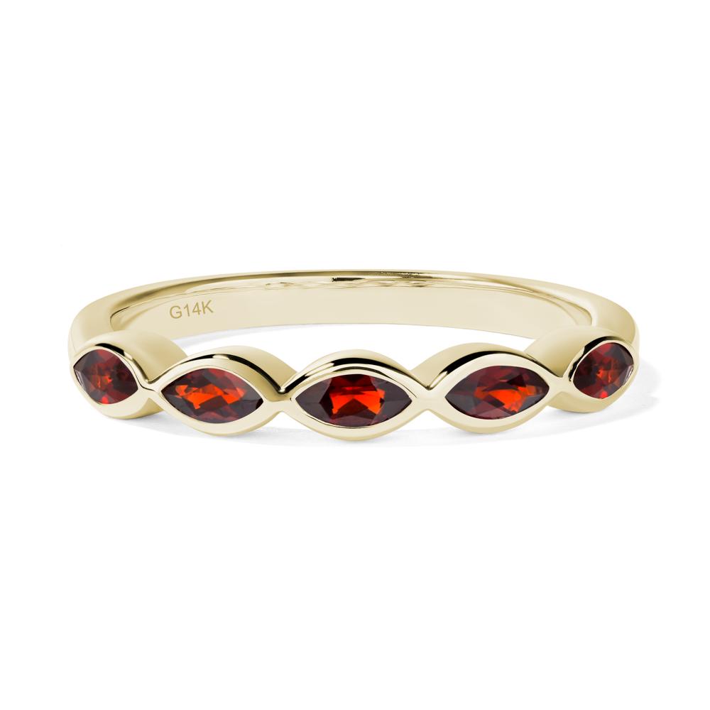 5 Stone Garnet Marquise Eternity Ring - LUO Jewelry #metal_14k yellow gold
