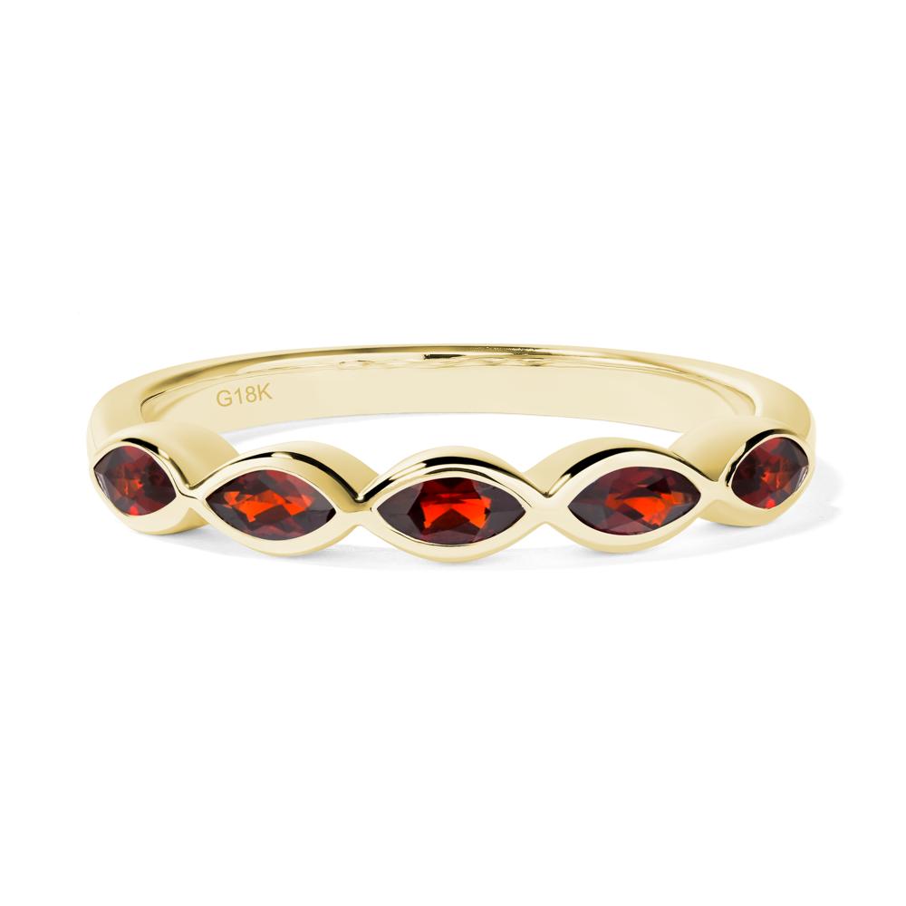 5 Stone Garnet Marquise Eternity Ring - LUO Jewelry #metal_18k yellow gold