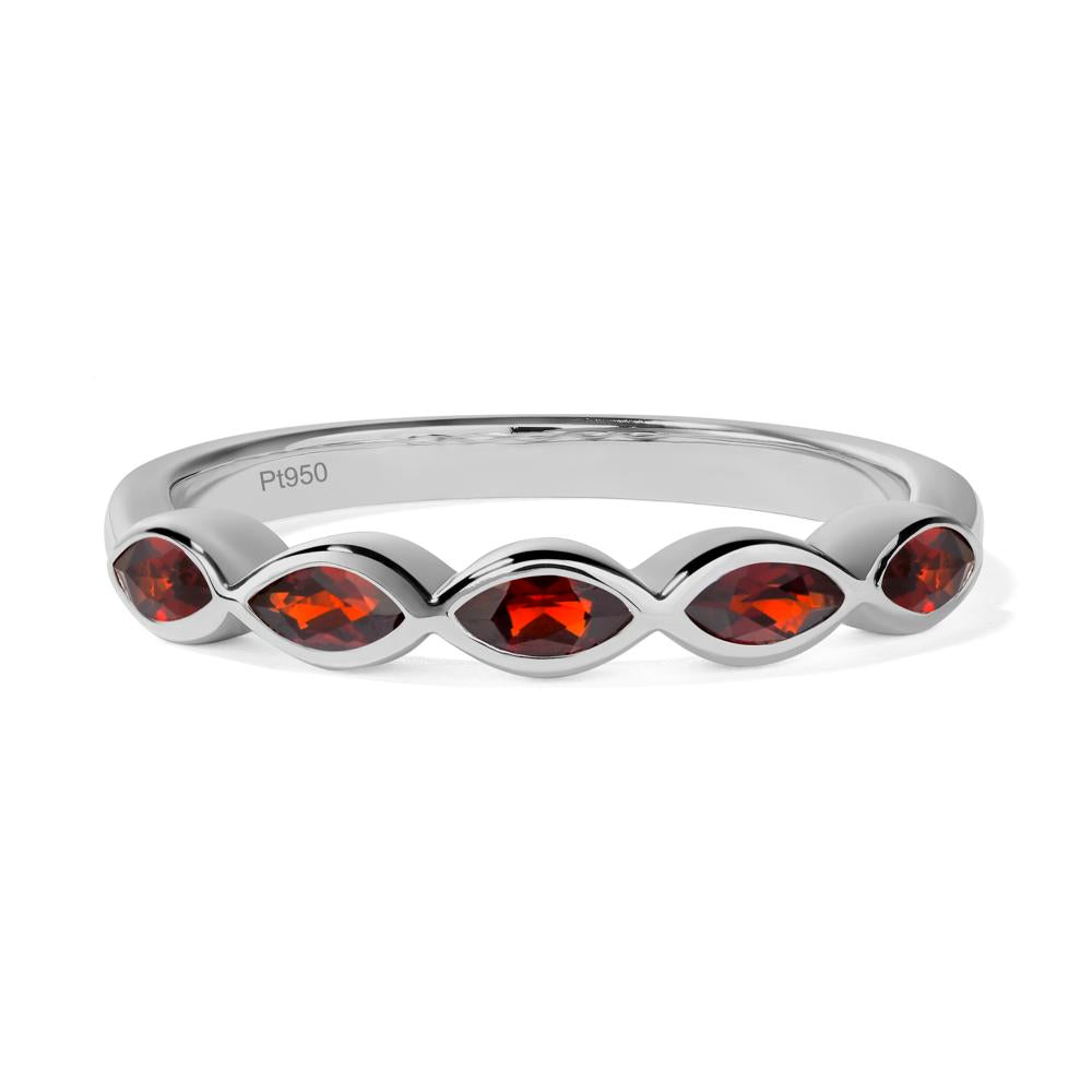5 Stone Garnet Marquise Eternity Ring - LUO Jewelry #metal_platinum