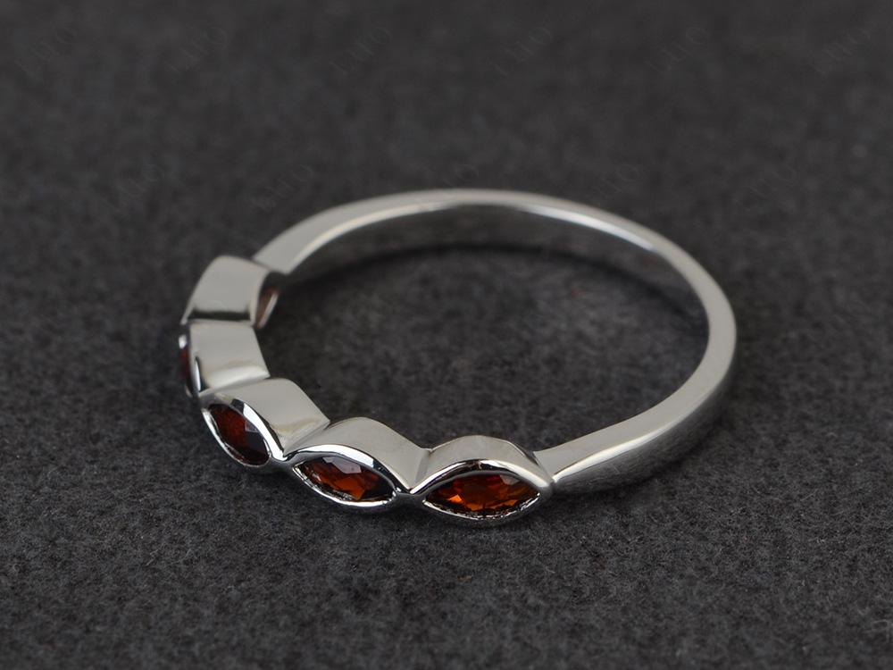5 Stone Garnet Marquise Eternity Ring - LUO Jewelry